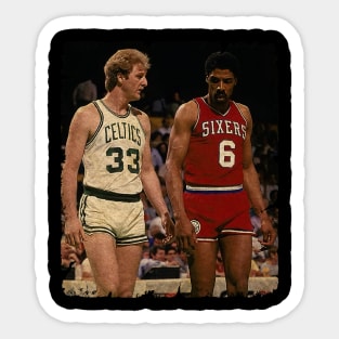 Larry Bird with Dr. J Sticker